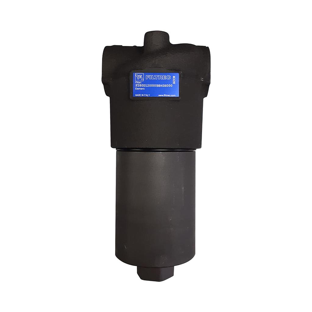 FILTRO EN LINEA FILTREC 280 bar F280D1200B4DS (TOMAS 3/4") - CON BYPASS 6 bar - SIN CARTUCHO