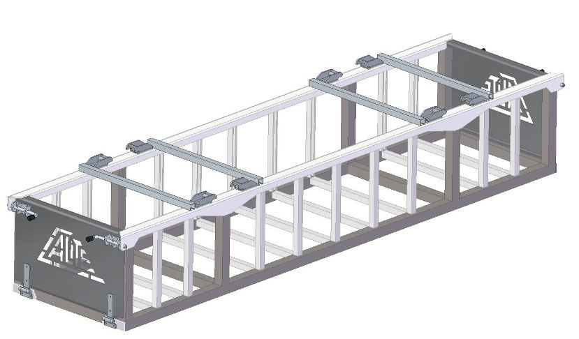 CAJÓN INTEGRAL ALITE ACCESORIOS TIPO REJILLA EN AL BRUTO SIN ANODIZAR 520 x 365 x 2.430 mm (42,5 kg)