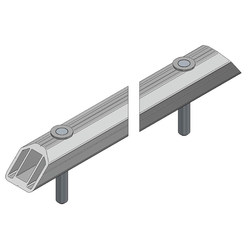 ARQUILLO ALU ANOD. NEGRO RECTO TIPO SOBRE PASAMANOS 85 mm 