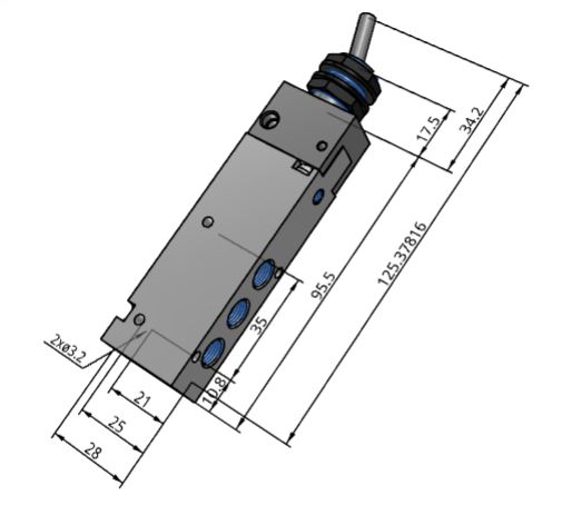 N SMC VALVULA PALANCA BIESTABLE 5-2 1/8" FRONT EVZM550F0108